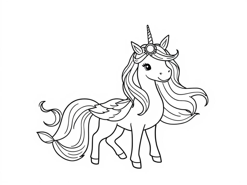 Magical Unicorn Coloring Page