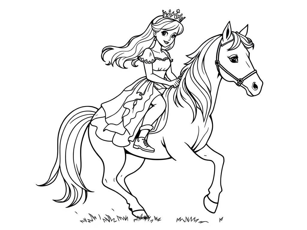 Preview of Prinzessin die auf einem Pony reitet