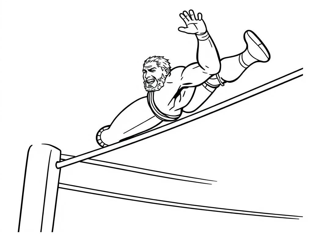 Gymnast Performing on Still Rings Coloring Page