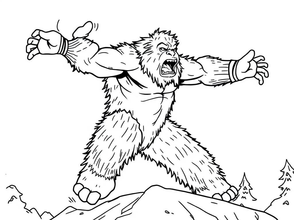 Furious Bigfoot Coloring Page