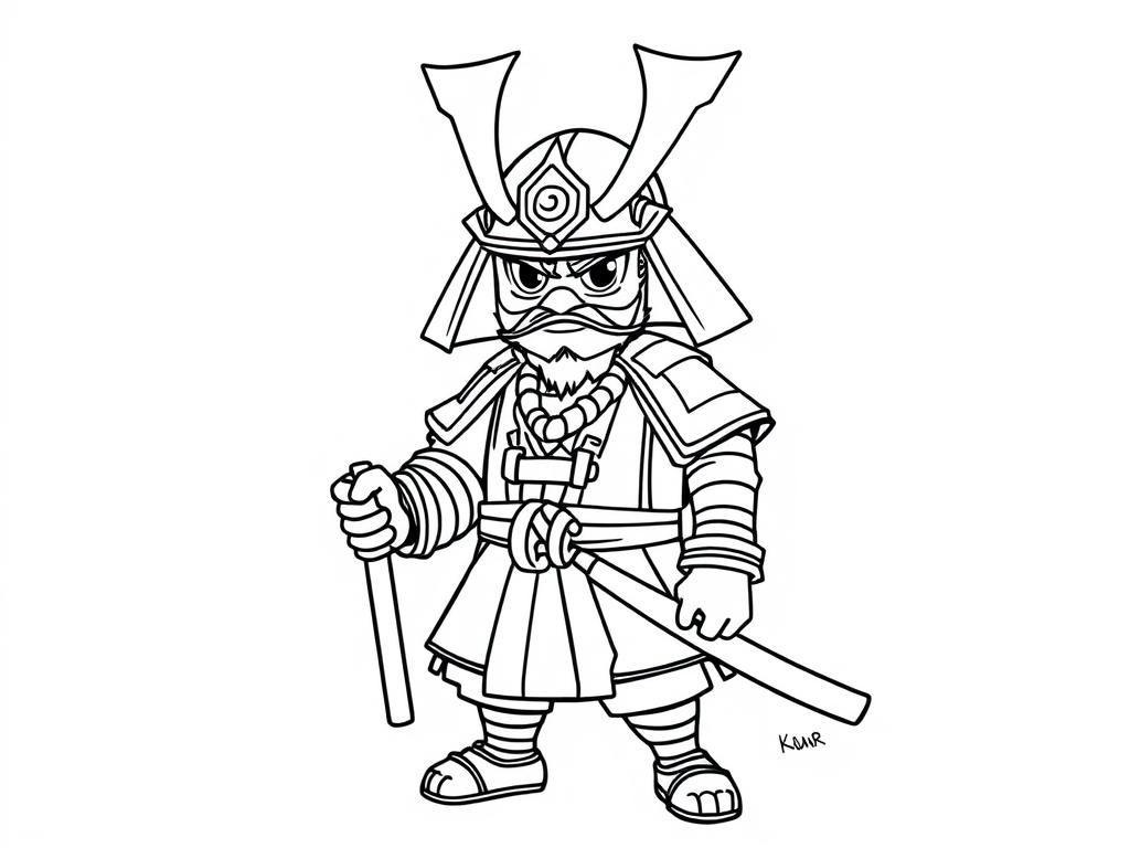 Proud samurai full body