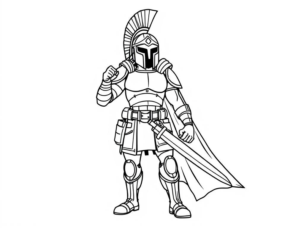 Proud spartan soldier full body