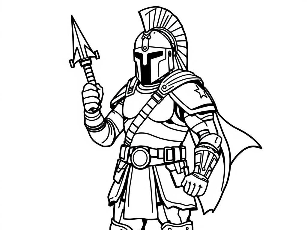 Proud spartan soldier full body