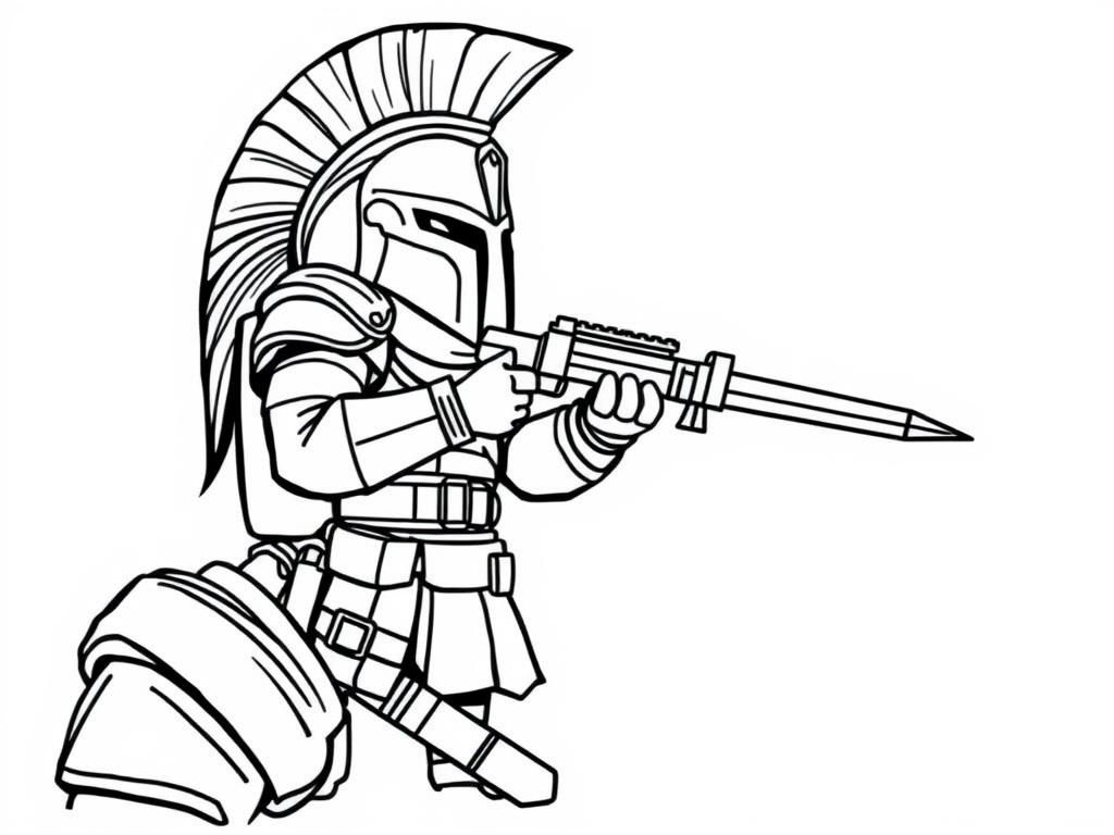 Proud spartan soldier full body