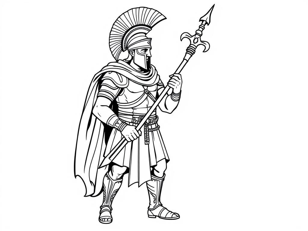 Proud SPQR soldier with glaive full body