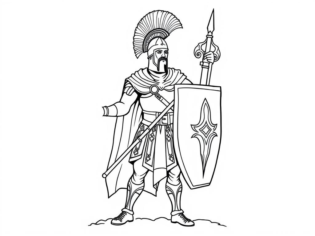 Proud SPQR soldier with glaive full body