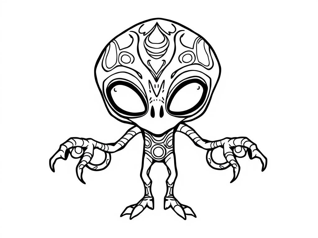 Alien Coloring Page for Kids