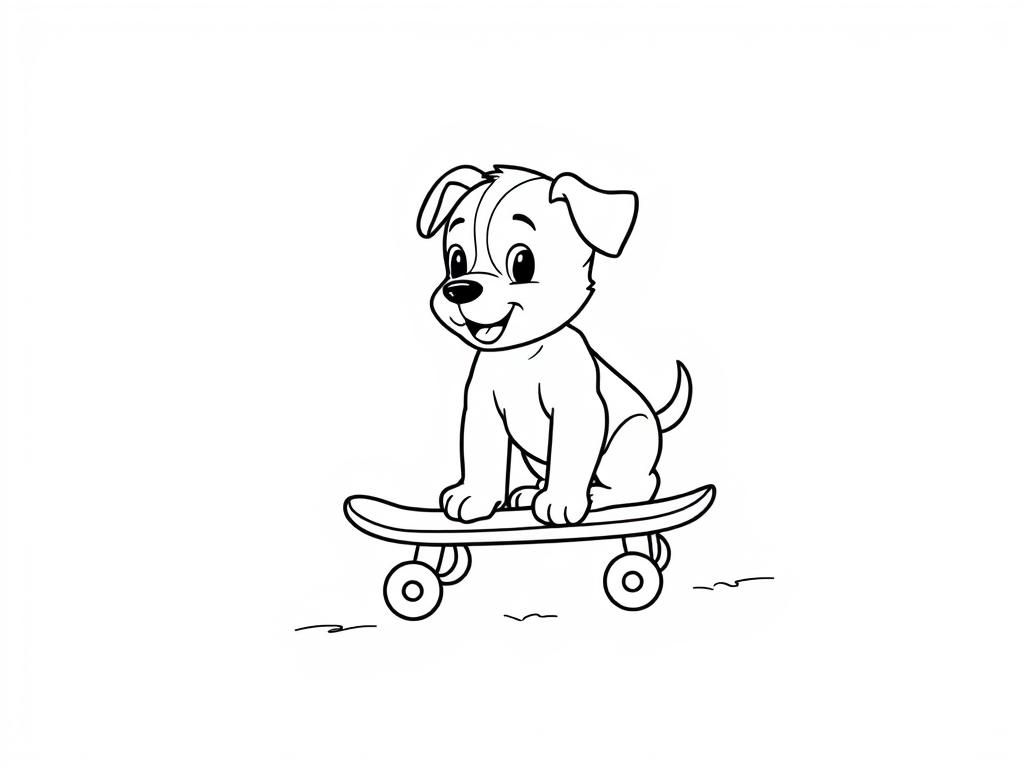 Preview of puppy riding on a skateboard