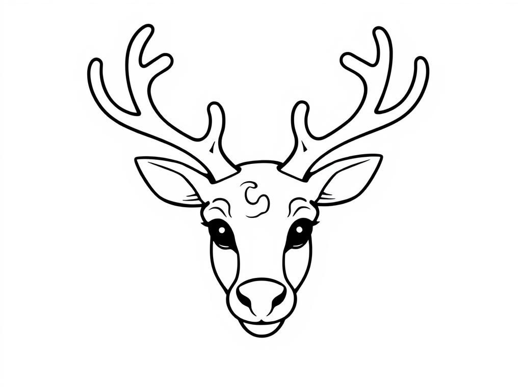 puzzle pieces reindeer head - Free Printable Coloring Page