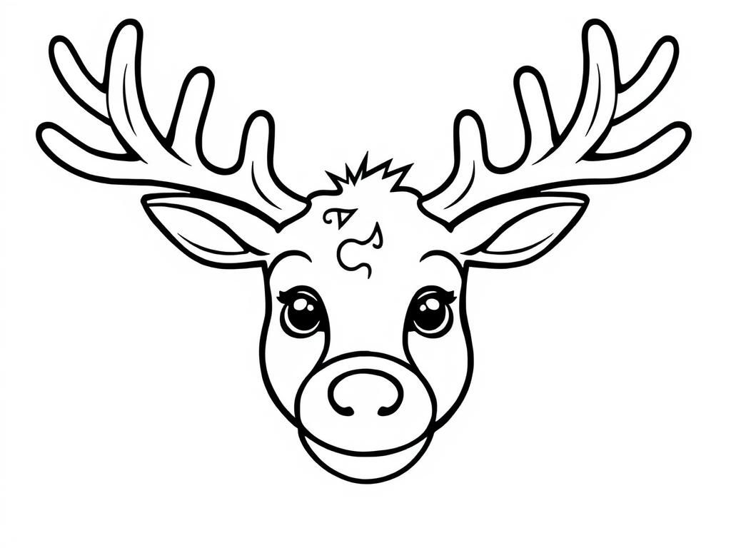 puzzle pieces reindeer head - Free Printable Coloring Page