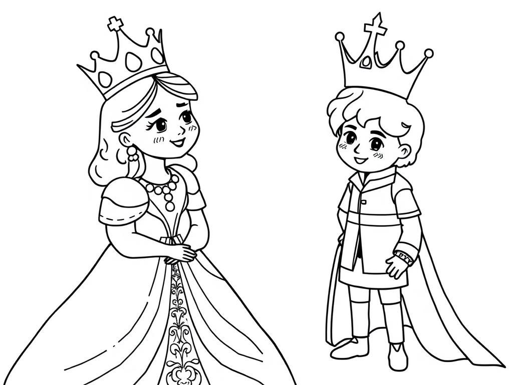 Princess and Prince Coloring Page