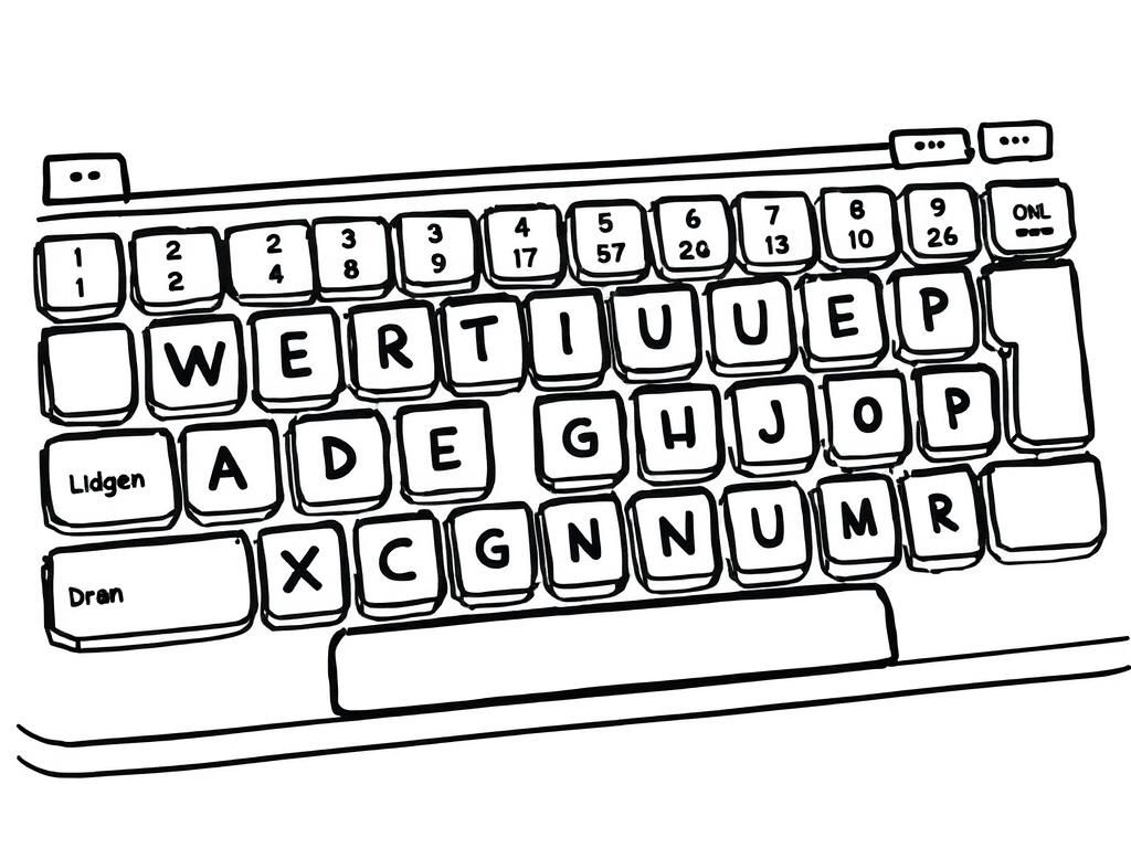 Computer Keyboard Coloring Page