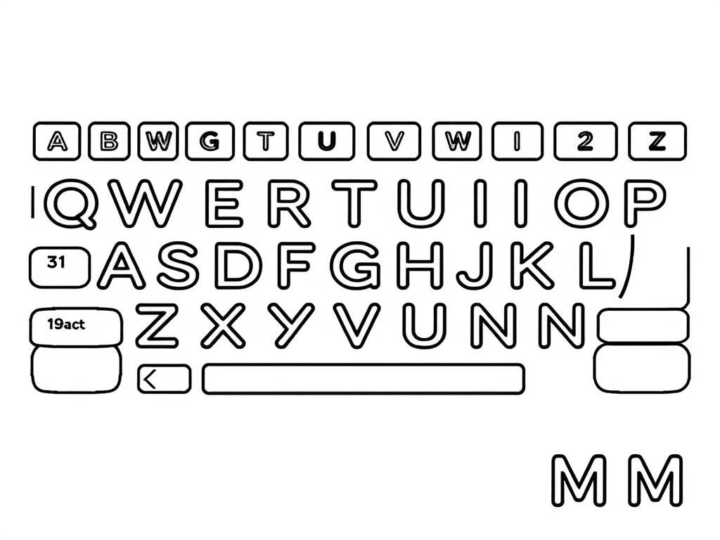 Keyboard Coloring Page