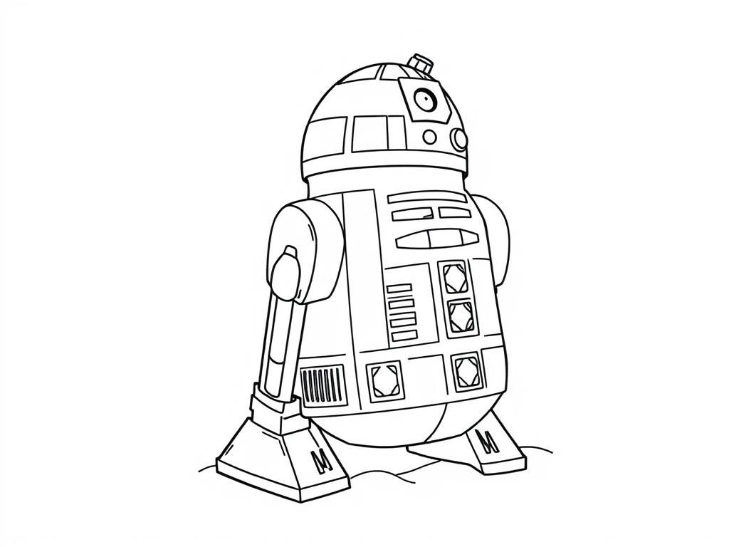 R2-D2 Robot Coloring Page