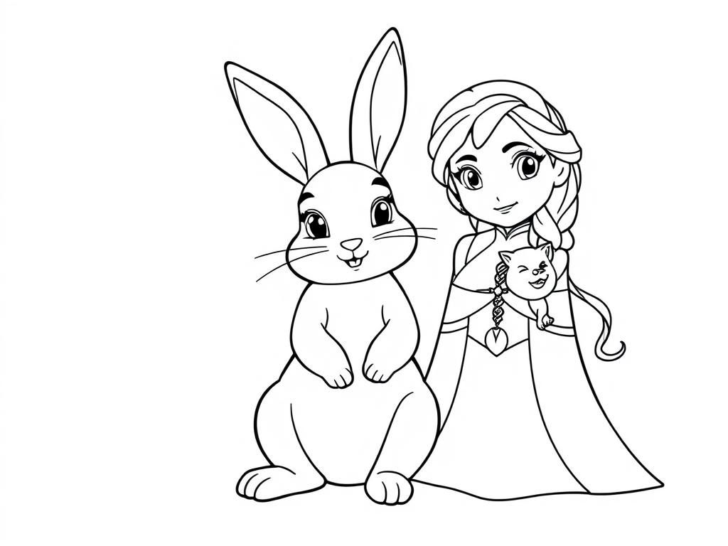 Elsa and Friends Coloring Page