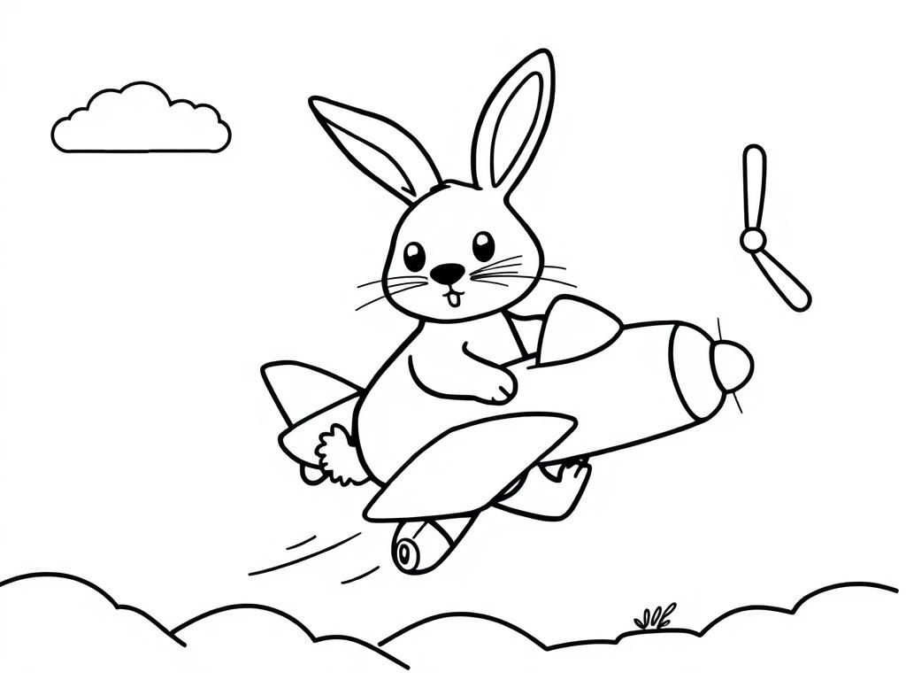 rabbit with airplane