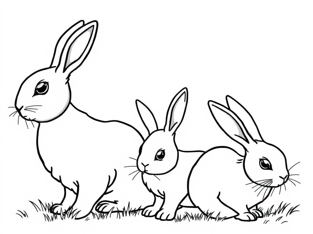Rabbits Coloring Page