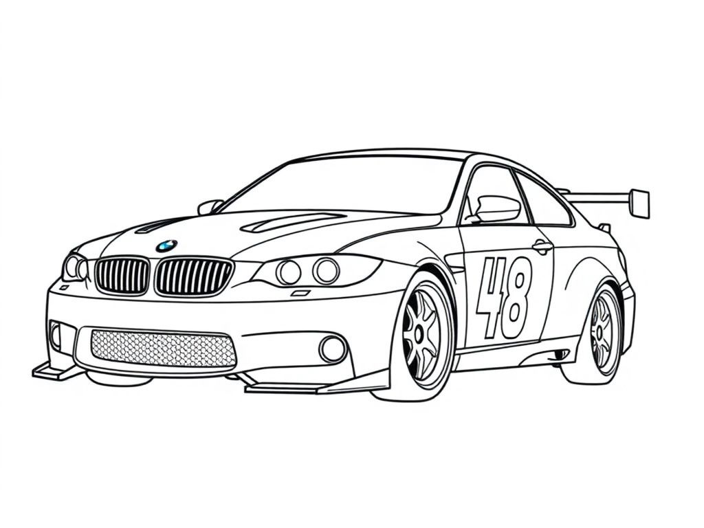 BMW Car Coloring Page - Free Printable Coloring Page