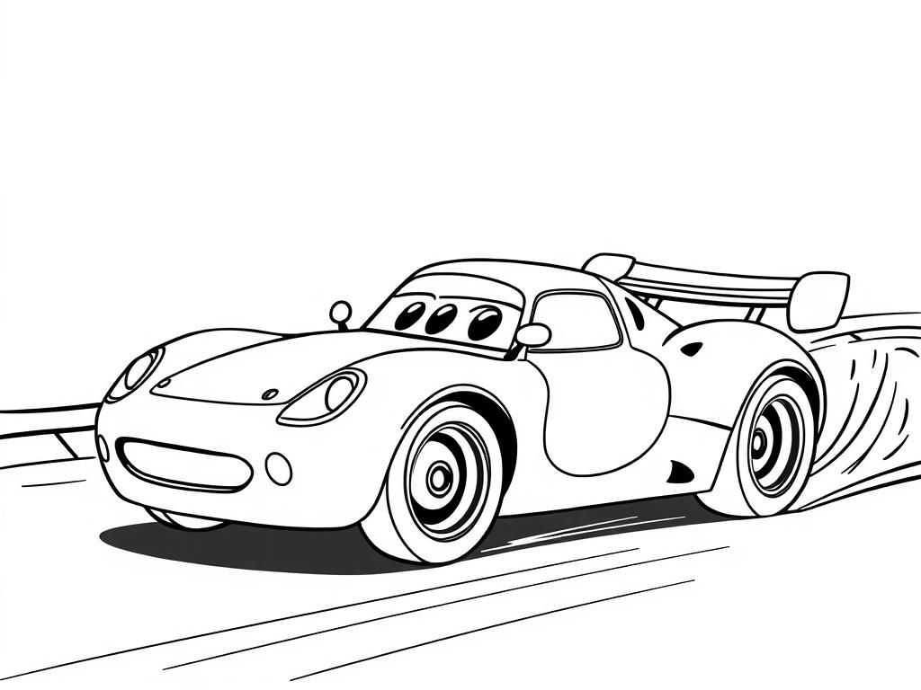 race car speeding by