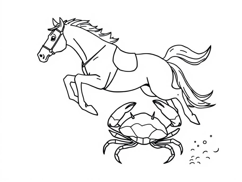 Preview of Racehorse jumping over a crab