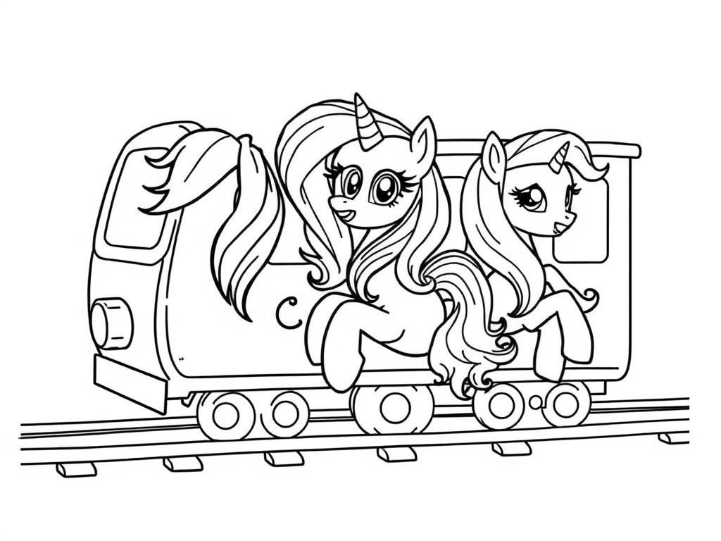 Preview of rainbow dash, Luna and celestia on a train