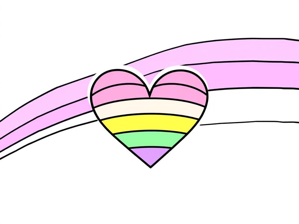 Rainbow Heart Coloring Page