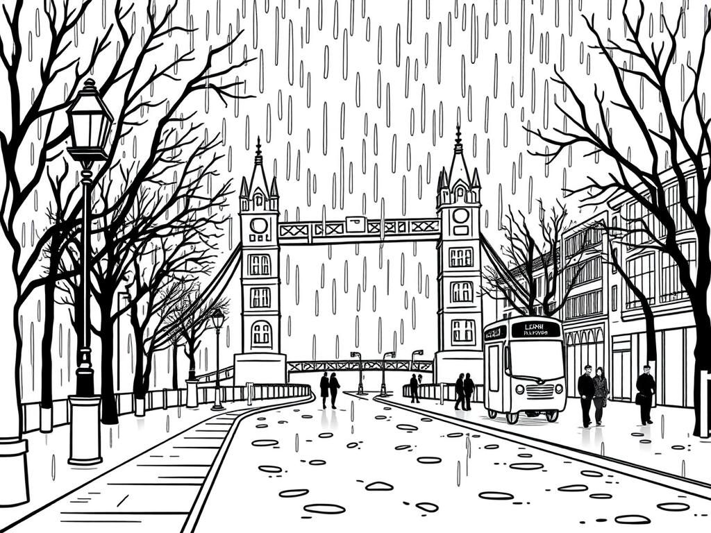 London City Street Coloring Page