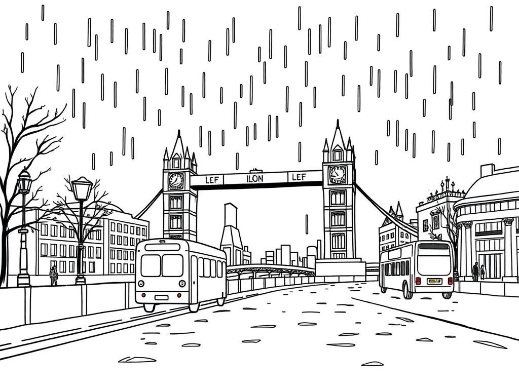 London Cityscape Coloring Page