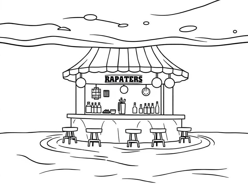 Cafe Coloring Page