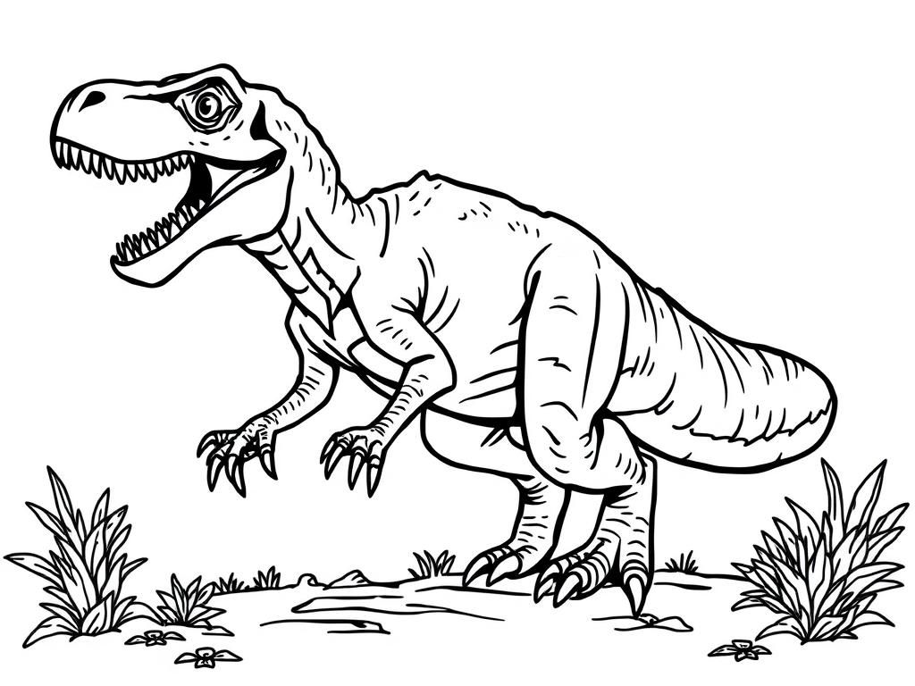 Dino Might Coloring Page
