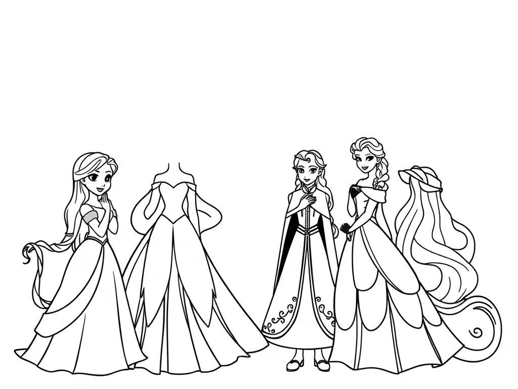 Princesses Coloring Page