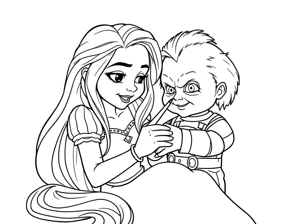 Preview of Rapunzel playing with Chucky