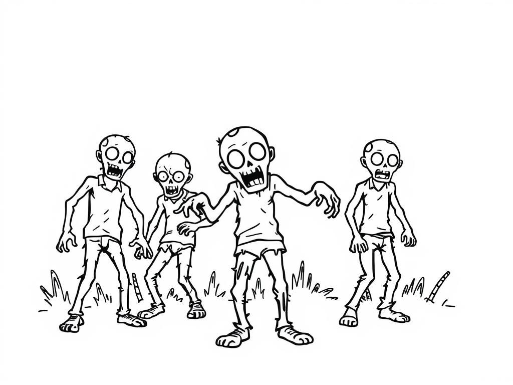 Zombies Coloring Page