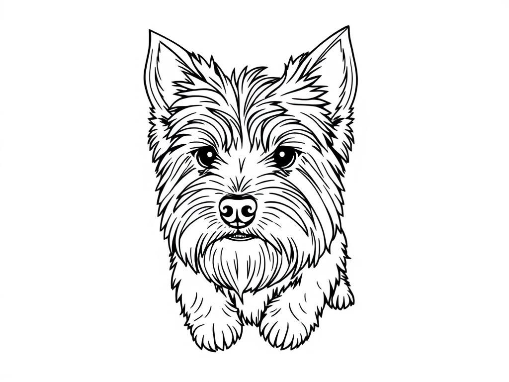 Yorkshire Terrier Puppy Coloring Page