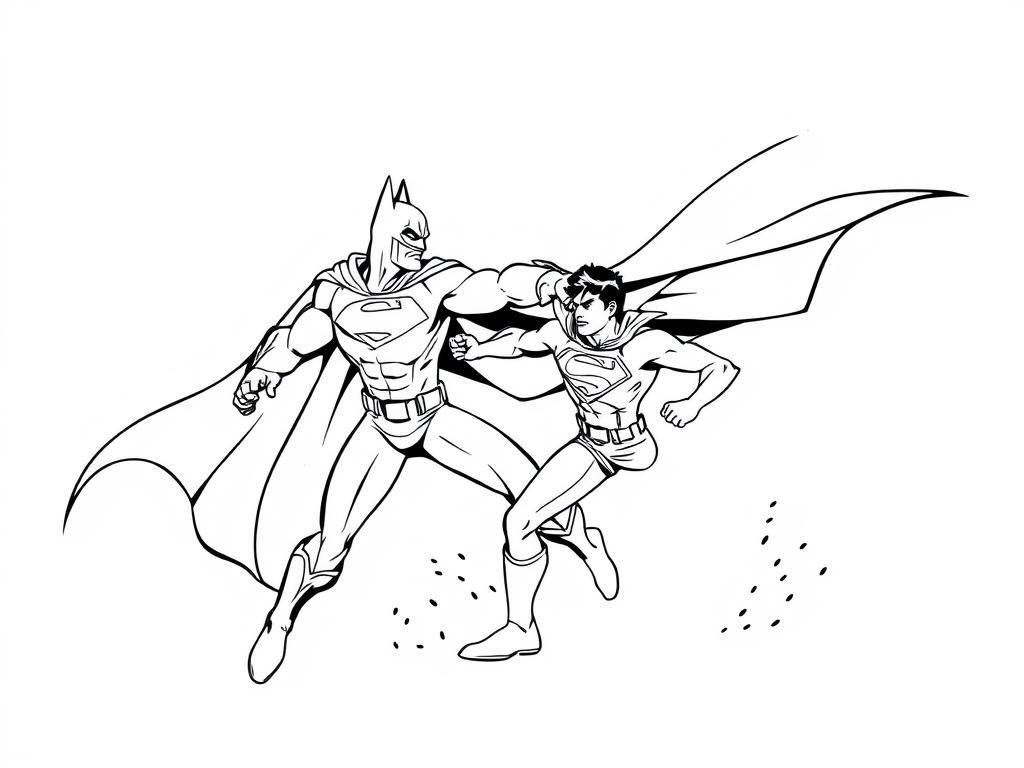 Batman and Superman Coloring Page