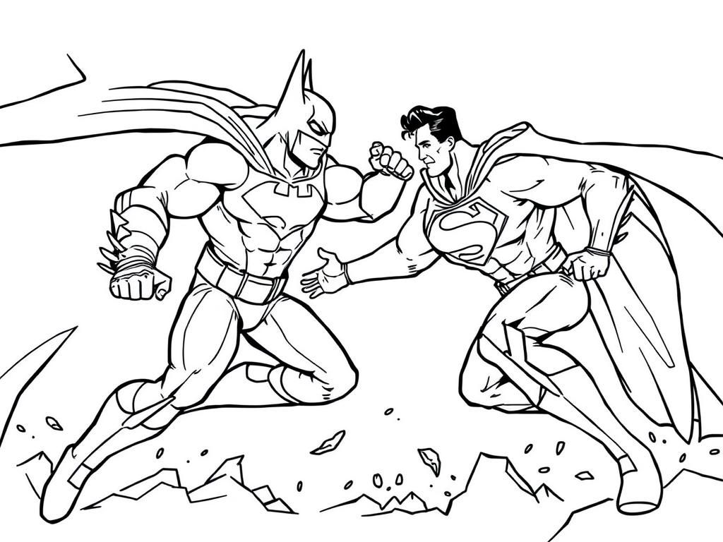 Batman vs Superman Coloring Page