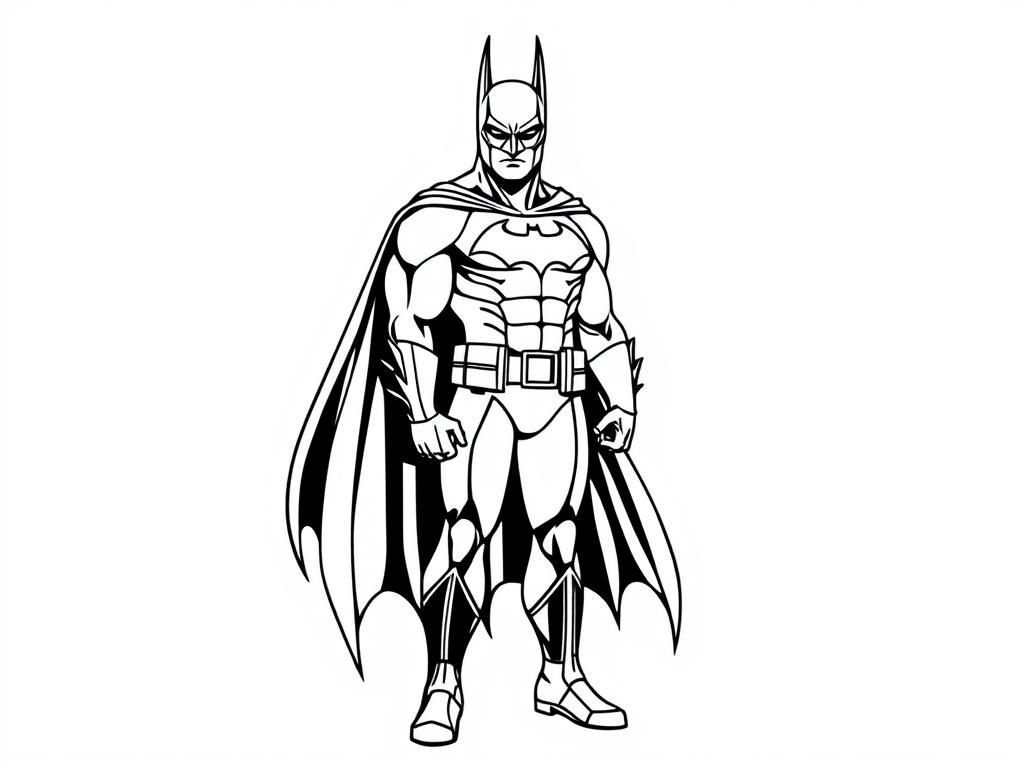 Batman Coloring Page: The Caped Crusader's Iconic Suit
