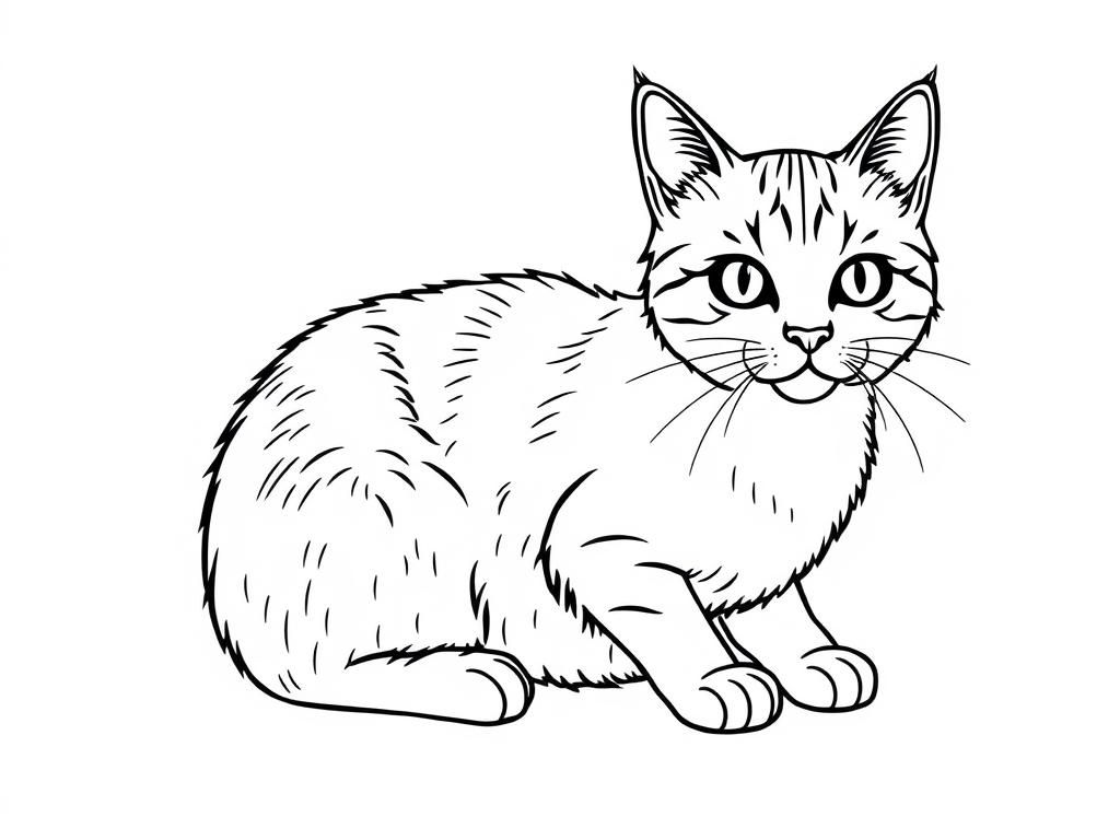 Kleurplaat Tabby Kat