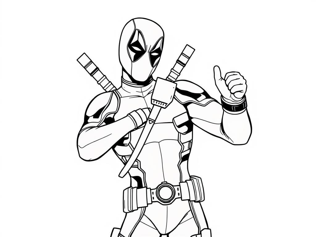 Deadpool Coloring Page