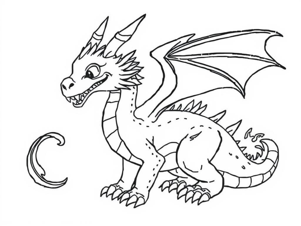 Cute Dragon Coloring Page