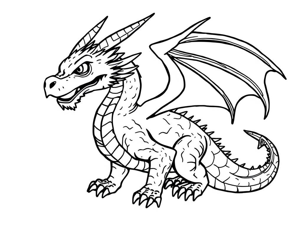 Mythical Dragon Coloring Page