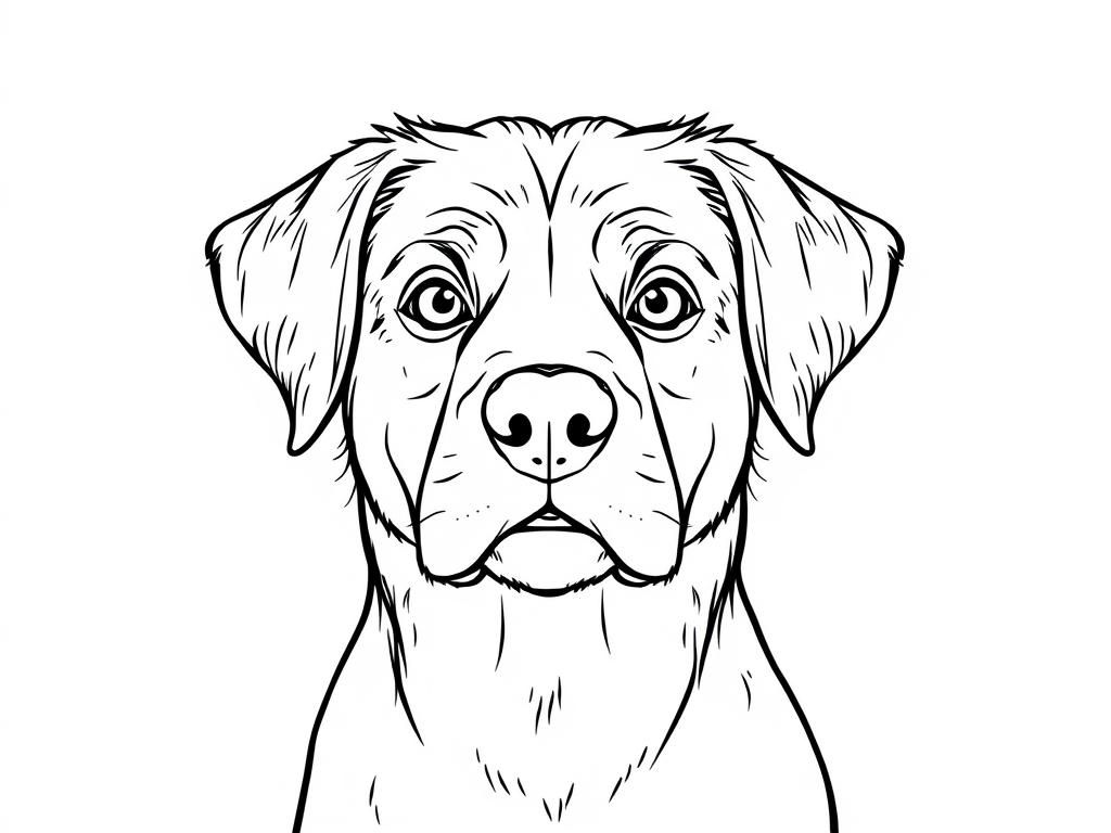 Cute Dog Face Coloring Page