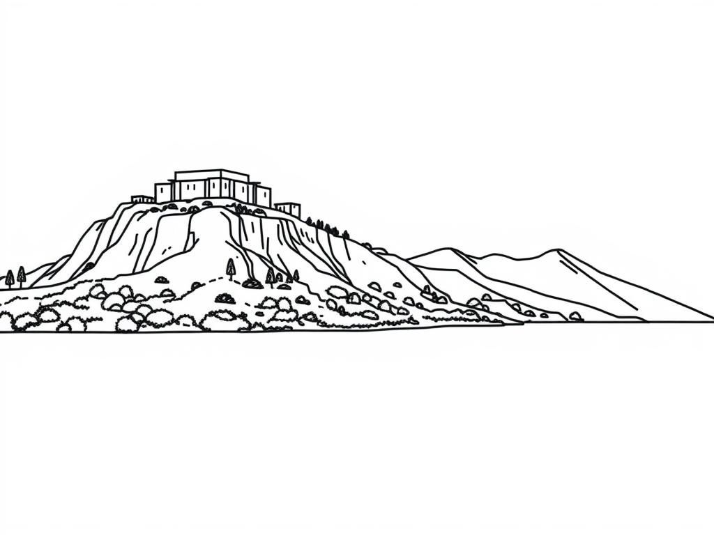 Mountain Landscape Coloring Page for Artists