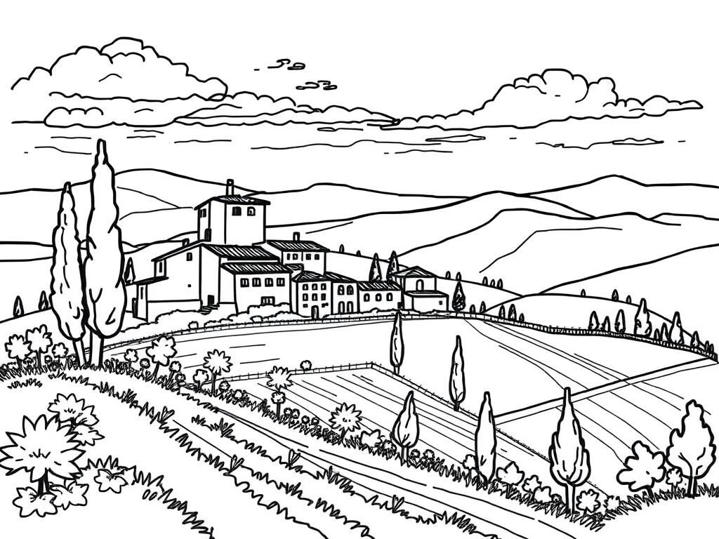 realistic tuscany landscapes