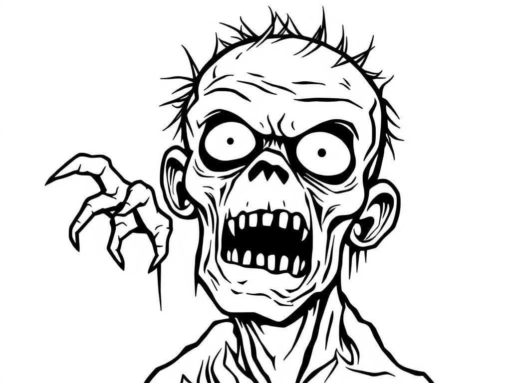 Zombie Coloring Page