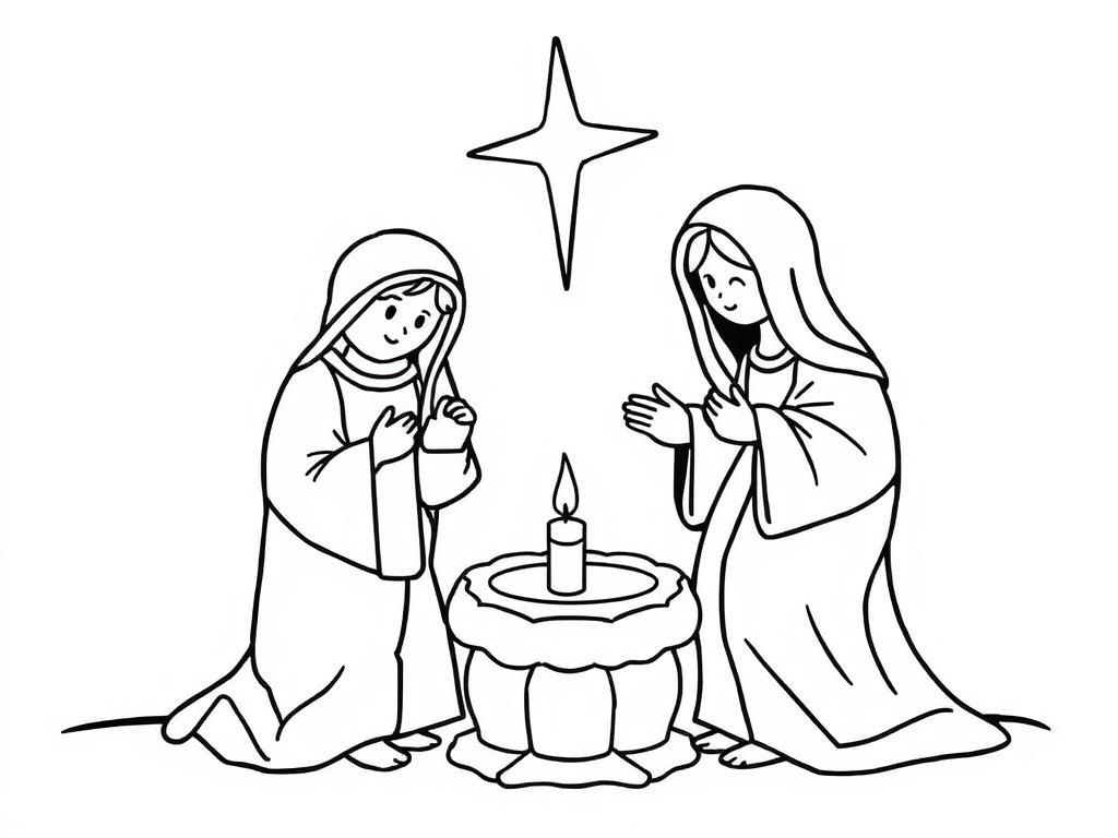 religious christmas - Free Printable Coloring Page