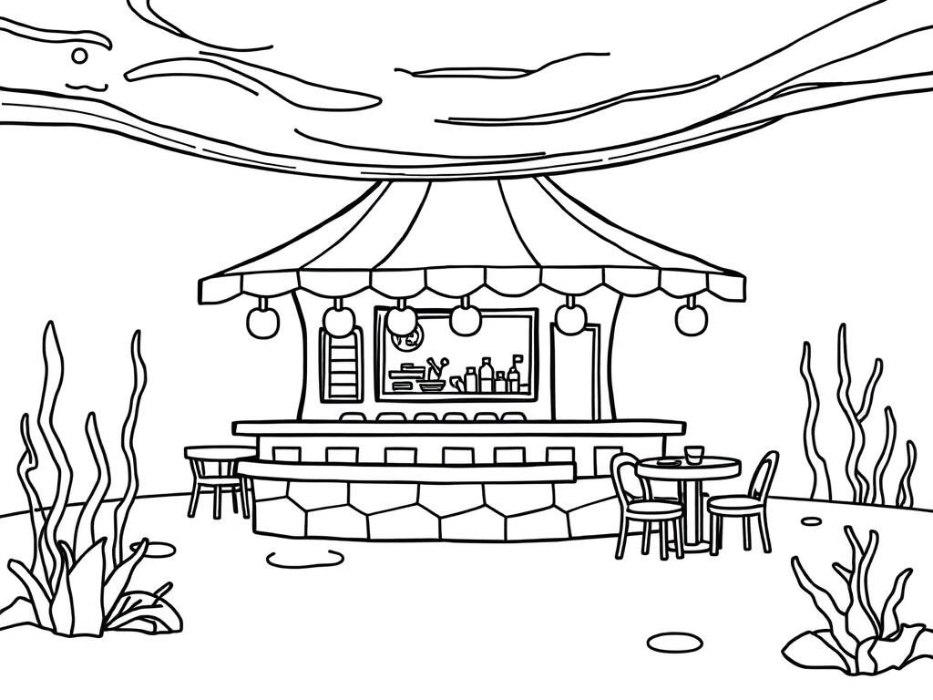 restaurant under water with logo