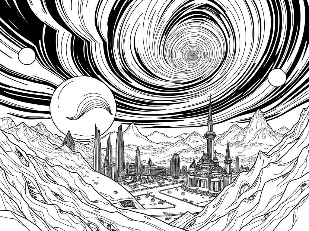 Space City Coloring Page