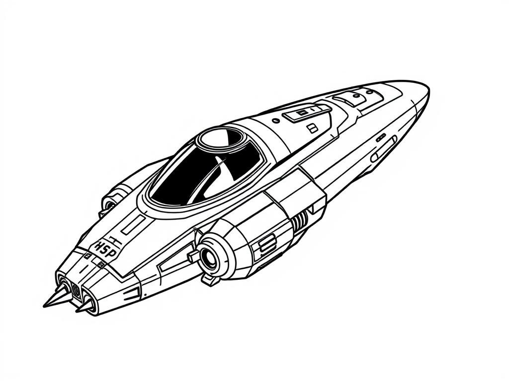Spaceship Coloring Page