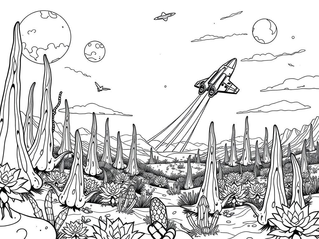 Space Adventure Coloring Page